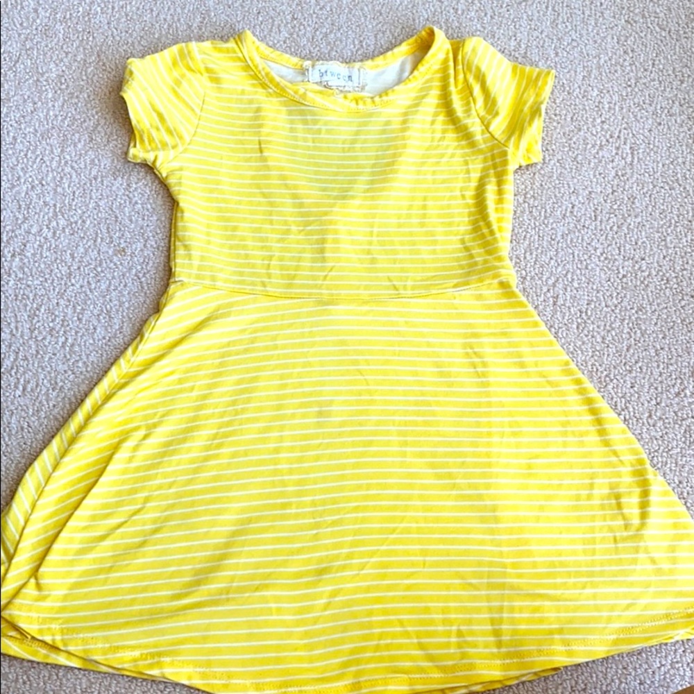 Yellow and white striped dress